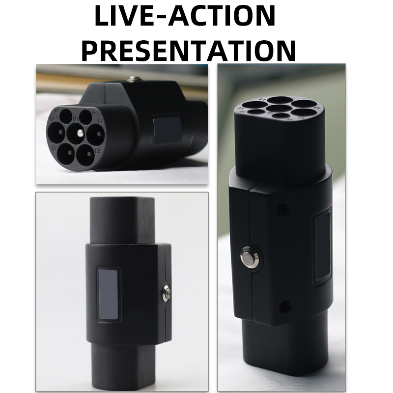 Adaptador EV AC 16A 32A 380V Tipo 2 Soquete Converta para Plugue Masculino GBT para Carro Chinês GB/T