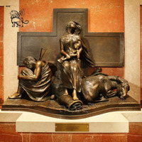 Vente directe d'usine Décoration religieuse d'extérieur Statue antique en bronze de la Vierge Marie tenant l'enfant Jésus Sculpture Pietà BSDD-15