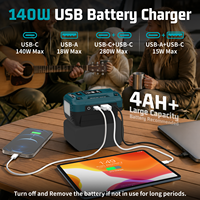 Chargeur rapide USB-C PD3.1 pour batterie 18V - Source d'alimentation portable avec double sortie USB-C (280W) et USB-A pour appareils électroménagers