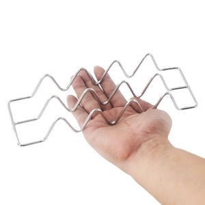 Soporte de <span class=keywords><strong>taco</strong></span> doblado de alambre de acero inoxidable moderno de alta calidad, plato de tortitas rectangular de concha múltiple, bodas, fiestas, hoteles, comida - Product Image 1