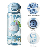Botella de Agua Infantil Portátil Ecológica de Última Moda, a Prueba de Fugas, 730 ml, Vaso Deportivo de Plástico con Asa y Botón de Presión