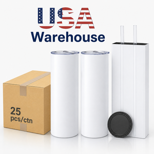 Vaso recto delgado de acero inoxidable de doble pared de 20 oz para sublimación por transferencia térmica, con pajita, para fiestas, al por mayor, desde almacén de EE. UU. - Product Image 2