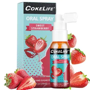 CokeLife 29ML Deep Throat Oral Sprays Free Sample Strawberry Flavor Safety Fruit Sex Water Spray Edible Lubricant For Girl