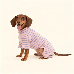 Custom Designer Luxury Cotton <b>Dog</b> Jumpsuit Pajamas Comfort Breathable Striped Print Polyester Festival Pet Sweatshirt Clothes - Product Image 3