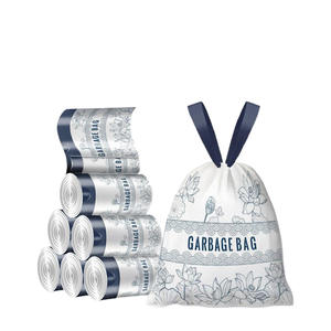 Bolsas de Basura Grandes y Extra Gruesas con Cordón, Diseño Elegante de Flor de Loto, Fáciles de Transportar, de Plástico, para Dormitorios y Salas de Estar - Product Image 5