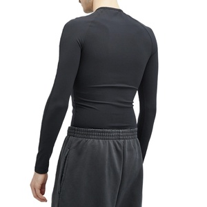 T-shirt athlétique durable à manches longues uni en coton 100% respirant, coupe ajustée, nouvelle arrivée, fabrication à faible MOQ pour hommes - Product Image 4