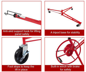 Tugas berat 70kg 3.4m eternit beroda mengangkat Panel <span class=keywords><strong>Drywall</strong></span> Premium pengangkat <span class=keywords><strong>Hoist</strong></span> untuk penanganan situs bangunan profesional - Product Image 5