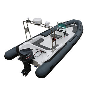 Yacht de sport CE Haohai RIB760B, bateau de pêche de luxe à coque en fibre de verre gonflable avec ensemble moteur - Product Image 2