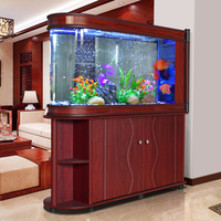 Nouveau Style chinois balle en forme de U verre aquarium multi-fonction coin Aquarium grand filtre inférieur dans le salon