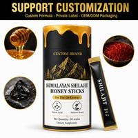 Bâtonnets de miel au Shilajit OEM/ODM, Résine de Shilajit en bâtonnets de miel, Bâtonnets de miel au Shilajit de l'Himalaya, 30 paquets