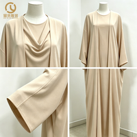 Vente en gros usine OEM Nouveaux designs 2026 Vêtements ethniques islamiques Robe musulmane imprimée 2 pièces Abaya ouverte pour femmes