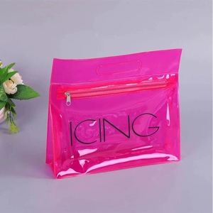 Travel Transparent PVC Toilet Cosmetic <strong>Bag</strong> Clear Make up Pouch with Zipper With Custom Logo - Product Image 4