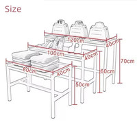 Présentoir de vente au détail moderne personnalisé pour vêtements pour femmes, vêtements, sacs à main à talons hauts, écharpes-Showroom Store Table Desk Showcase