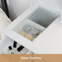 Meubles de chambre à coucher blancs de style moderne Coiffeuse à panneaux de bois éclairée par LED avec rangement en option pour l'appartement