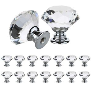 Single Hole <strong>Diamond</strong> Round Bedroom Furniture Handle Glass Handle Crystal <strong>Cabinet</strong> Handle - Product Image 1