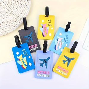 Waterproof Design 3d Raised Embossed Logo Luggage Tag Pvc Personalized Customized <b>Suitcase</b> Luggage Tag With <b>Strap</b> - Product Image 1