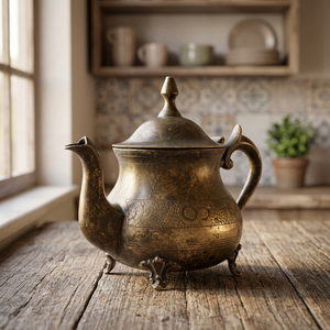<b>Vintage</b> Metal Tea Pot With Lid And Handle Decorative Floral Pattern <b>Kettle</b> Water Pots & <b>Kettles</b> - Product Image 5