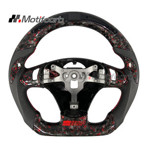 Volante de fibra de carbono forjado rojo personalizado con pantalla LED de RPM para Chevrolet Corvette C6 Z06 Grand Sport Coupe 2006-2013 - Product Image 1