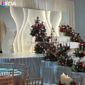 LEDA Simple <b>White</b> <b>Mirror</b> Acrylic Hanging Flower Large Events Backdrop Arch for Wedding - Product Image 4