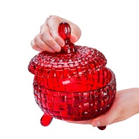 Flavents glazen snoep- en gedroogd fruit bewaarpot met deksel, kleurrijk gepersonaliseerd modern design, rond, voor de woonkamer