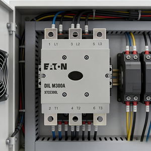 كونتاكتور إيتون DILM300A/22(RA250) عالي الأداء، ثلاثي الأقطاب، 300 أمبير، 160 كيلوواط، 2 مفتوح عادةً، 2 مغلق عادةً، 110-250 فولت 50/60 هرتز، يعمل بالتيار المتردد والمستمر - Product Image 1