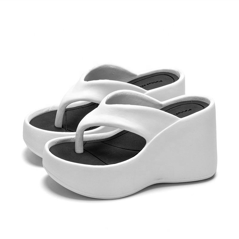 Fashion Women Wedges Slippers With High Heel Ladies Slides Slipper House  Slippers With Heel for Female Summer Flip Flop