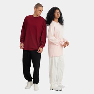 เสื้อยืดแขนยาวเปล่าปักลายเรียบผ้าฝ้าย100% หนักพิมพ์ลายโลโก้ออกแบบได้ตามที่ต้องการสำหรับทั้งผู้ชายและผู้หญิง - Product Image 5