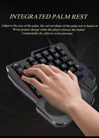 Clavier de jeu ergonomique OEM à 35 touches avec rétroéclairage LED arc-en-ciel, clavier de jeu USB filaire à une main avec repose-poignets pour téléphone et tablette