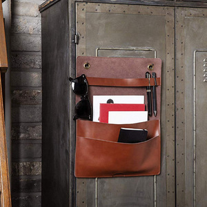 Bolsa de pared para cargar el teléfono, bolsa de almacenamiento para gafas de cuero PU sin necesidad de taladrar, bolsa de almacenamiento colgante - Product Image 4