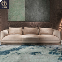 Bestseller Italienisches Luxus-Polstersofa aus Nubukleder Schwammholzrahmen Edelstahlbeine Anpassbar Villa Modern