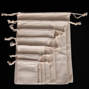 Túi Dây Rút Vải Lanh Tái Chế Túi Vải Muslin Đựng Đồ Túi Dây Rút Cotton Có Logo Tùy Chỉnh - Product Image 5