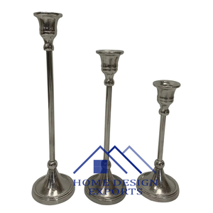 Portavelas de Aluminio para Decoración del Hogar, Hoteles y Restaurantes, Juego de 3 Portavelas de Pilar, Portavelas para Velas de Té - Product Image 1