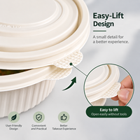 Bol à soupe biodégradable en amidon de maïs avec insert, design personnalisé, jetable, 1500 ml, pour nouilles ramen, idéal pour la restauration aérienne