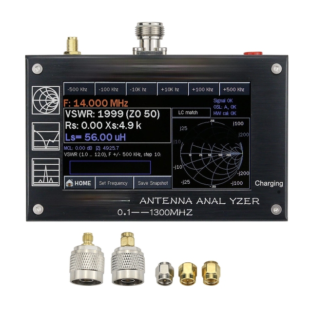 MINI1300 Full Band 4.3-inch Touch Screen Vector HF VNA Antenna Analyzer 0.1-1300MHz