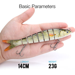 Bionic fish-señuelo de pesca de 8 segmentos, anzuelo que se hunde, crankbait, de plástico, mejor glide, swimbait - Product Image 2