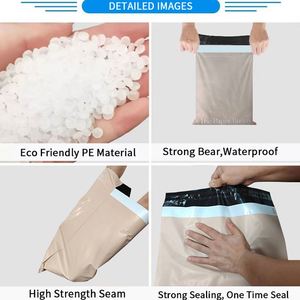 Waterproof Envelope <b>Self</b> Adhesive Postage <b>Bag</b> White Beige Custom Logo Envelope <b>Seal</b> Shipping Courier <b>Bags</b> for Parcel - Product Image 5