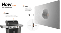 Termometer nirkabel pintar Hyperbbq AT-02, termometer kubah Bluetooth dengan 2 Probe