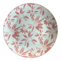 Vente en gros 24pcs ensembles de vaisselle en céramique à motifs floraux roses assiettes en porcelaine imprimées de luxe vaisselle de mariage personnalisée et durable