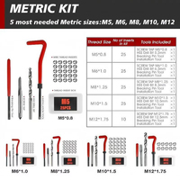 Kit de réparation de filetages 261 pièces, kit d'inserts de réparation de filetages impériaux et métriques pour la restauration de filetages endommagés, outils de réparation automobile
