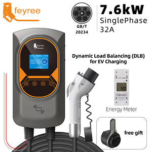Feyree 7kW GBT EV Car Charger 32A Single Phase Home EV Wallbox with DLB <b>WIFI</b> APP Control RFID Card with Emergency Button - Product Image 1