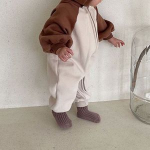 Sudadera con capucha de forro polar con cremallera LURI RR662 para bebés, ropa de invierno occidental, mono informal para niños y niñas, venta al por mayor - Product Image 2