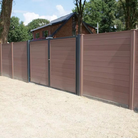 Clôture de jardin en WPC facile à installer, panneaux en WPC pour extérieur, panneaux composites, revêtement de clôture extérieure, économique avec tous les accessoires