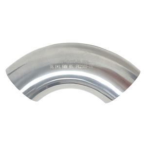 Acier inoxydable sanitaire 90 °   <span class=keywords><strong>Coude</strong></span> 3A / BPE / SMS, SS 304 / 316 / 321, <span class=keywords><strong>poli</strong></span> <span class=keywords><strong>miroir</strong></span> - Product Image 1