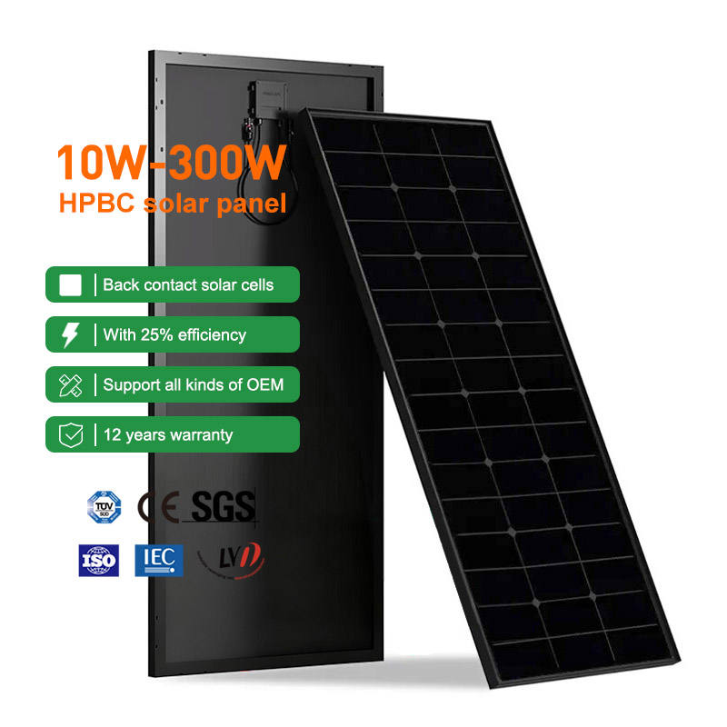 <strong>2026</strong> New N Type HPBC Outdoor <strong>Solar</strong> <strong>Panel</strong> Full Black Rigid BC <strong>Solar</strong> <strong>Panel</strong> Range 50W 80W <strong>100W</strong> 120W for Efficient Lighting System