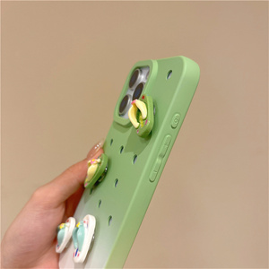 Coque de <span class=keywords><strong>téléphone</strong></span> 3D mignonne en forme de mini tongs de plage pour iPhone 17 Pro Max 16 15 14 13, dégradé mat, respirante avec trous, protection intégrale - Product Image 5