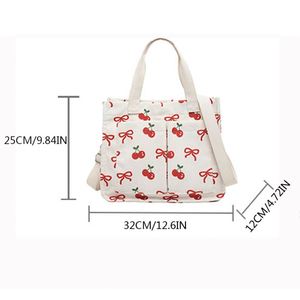 Wholesale New Cute Pattern Corduroy Ladies Tote Bag Multi Pockets Detachable Strap Daily Shopping Crossbody <b>Handbag</b> - Product Image 2