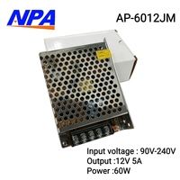 Fuente de Alimentación Centralizada Anpa AP-6012JM AC-DC 220V a 12V 5A 60W con Protección Contra Sobrecargas para CCTV y Control de Acceso