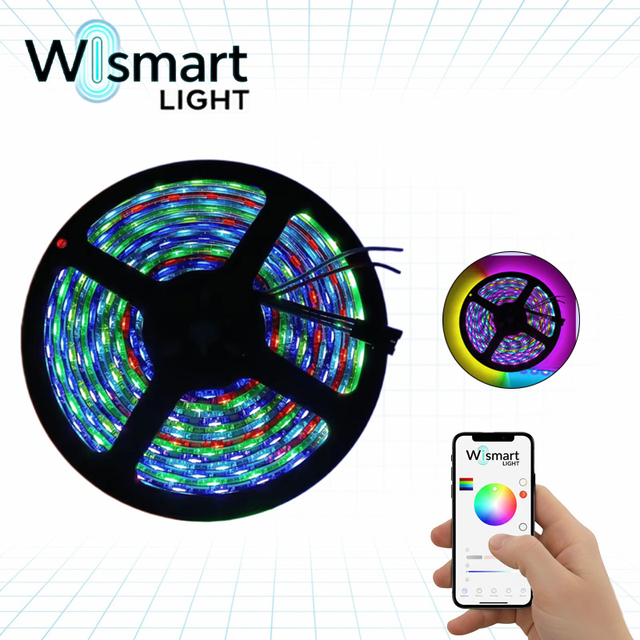 DC5V WS2812B Addressable RGBIC LED Strip Light USB WiFi App Control Dimmable Black PCB Smart Pixel Tape