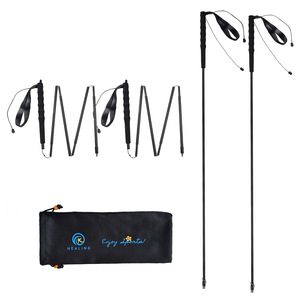 Bâtons de randonnée Okhealing en fibre de carbone pliables noirs pour la randonnée, le camping, l'alpinisme et la marche - Product Image 1