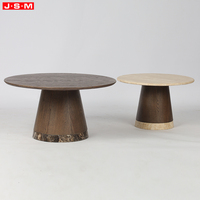 Table basse contemporaine en bois massif, design durable et écologique, plateau en pierre, table d'appoint pour salon, chambre à coucher, table de chevet
